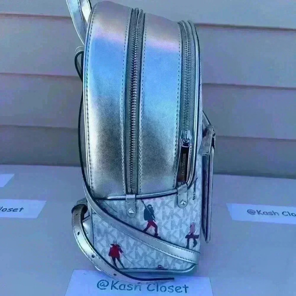 Michael Kors Backpack Adina Medium Jet Set Girls MK Signature Bright White Multi - Picture 7 of 12
